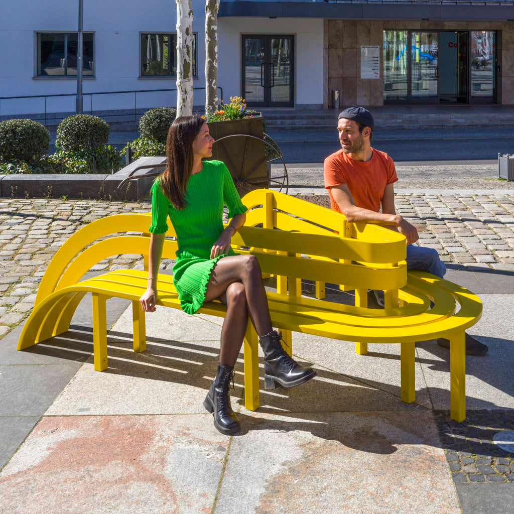 専用　yellow bench インダストリアル ベンチ ポストモダン Yellow Modified Social Bench #10 – KÖNIG GALERIE